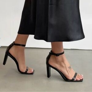 Elegant Black Ankle Strap Heels